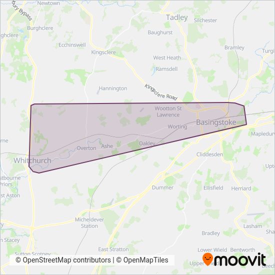 Basingstoke Community Transport coverage area map