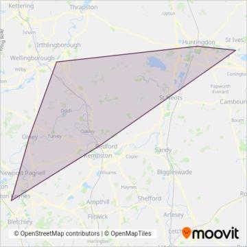 Villager Minibus Sharnbrook coverage area map