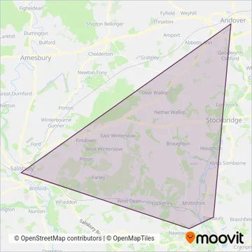 Broughton & Mottisfont Community Bus coverage area map
