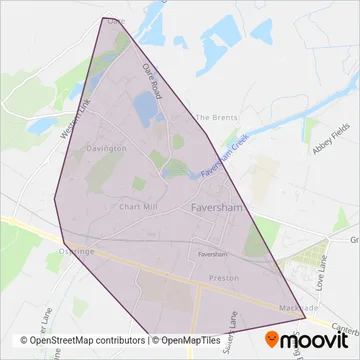Faversham Hopper coverage area map