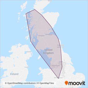 Scottish Citylink coverage area map