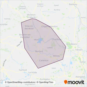 Villager Community Bus (Oxon) coverage area map