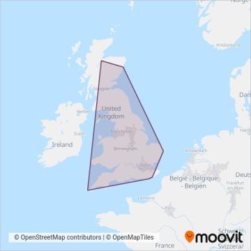 National Rail coverage area map