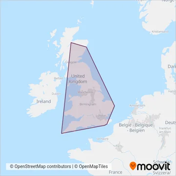 National Rail (Rail) coverage area map