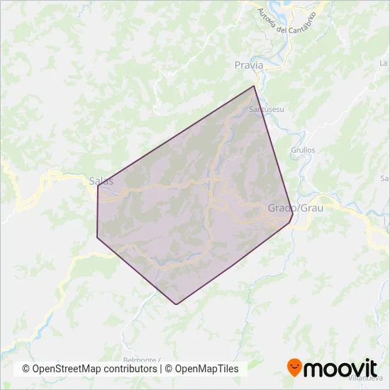 Autocares Corias coverage area map