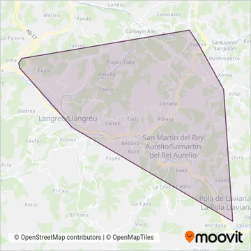 Autobuses de Langreo coverage area map