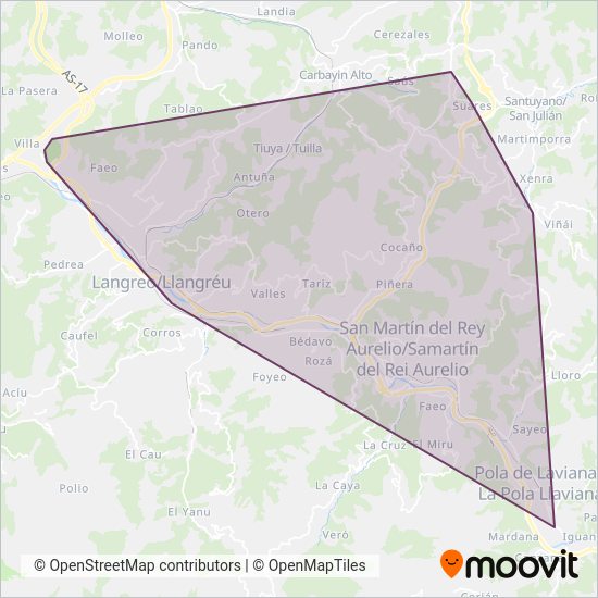 Cobertura del mapa de Autobuses de Langreo SL