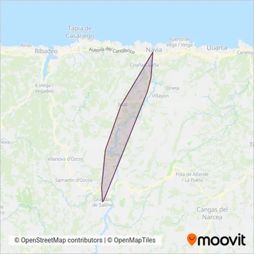 Luarca Bus coverage area map