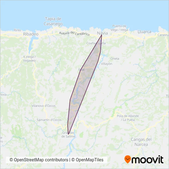 Luarca Bus coverage area map