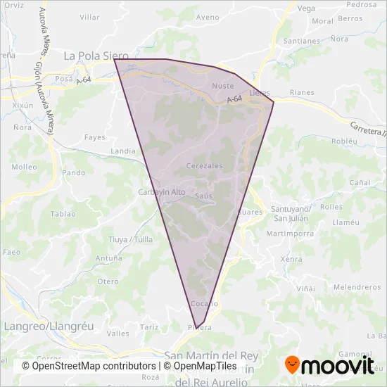 Asturiana de Turismo coverage area map