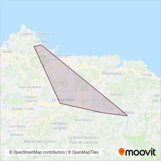 Renfe Cercanias (Bus) coverage area map