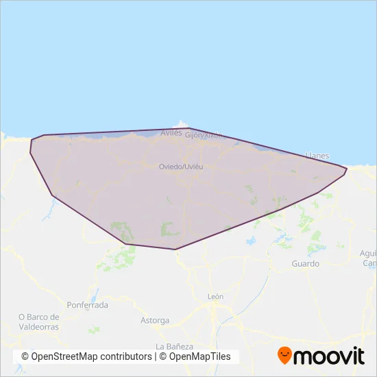 Cobertura del mapa de Automóviles Luarca SAU