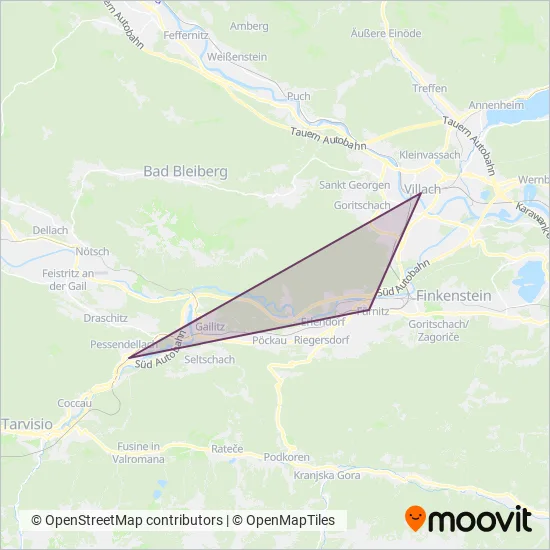 Ferrovie Udine-Cividale coverage area map
