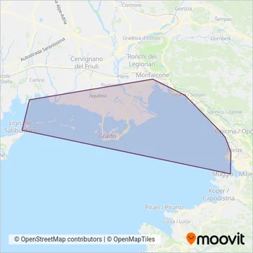 TPL FVG s.c.a.r.l. (Ferry) coverage area map
