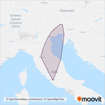 Area coperta dal servizio di TRENITALIA