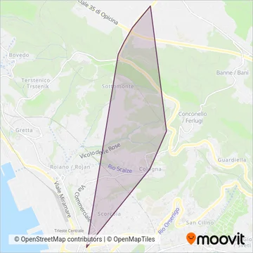 TPL FVG s.c.a.r.l. (Tram) coverage area map