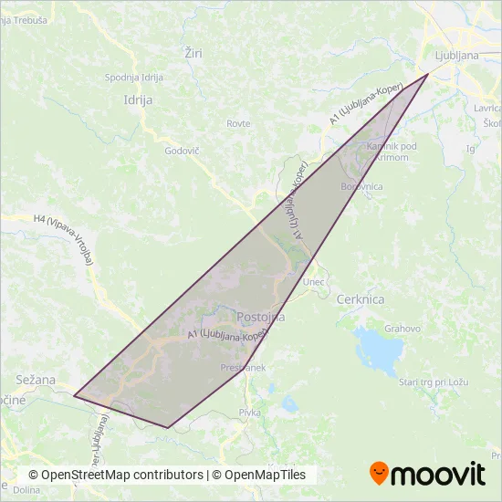 Slovenske Železnice coverage area map