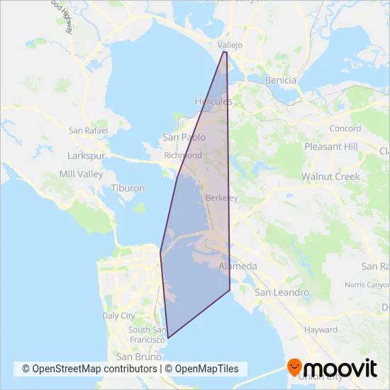 SF Bay Ferry coverage area map