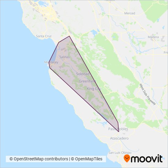 Monterey-Salinas Transit coverage area map