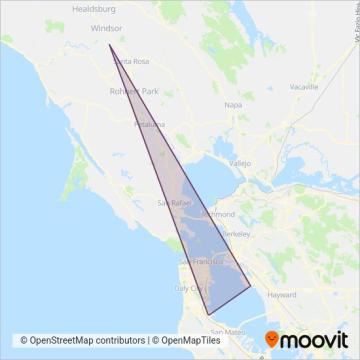 Sonoma Airport Express coverage area map