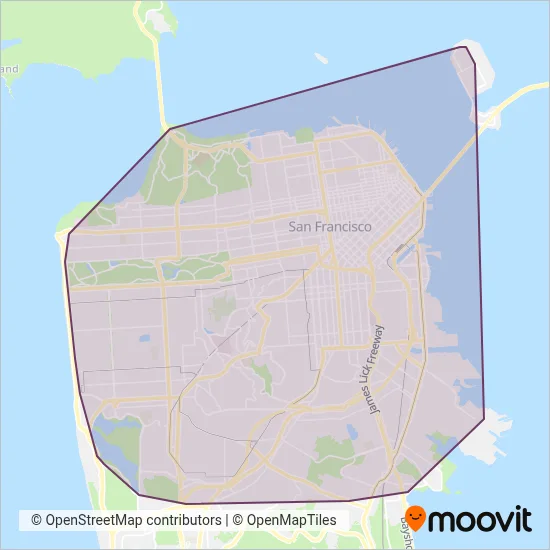MUNI (Bus) coverage area map