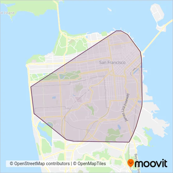 MUNI (Tram) coverage area map