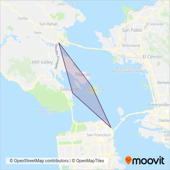 Golden Gate Ferry coverage area map