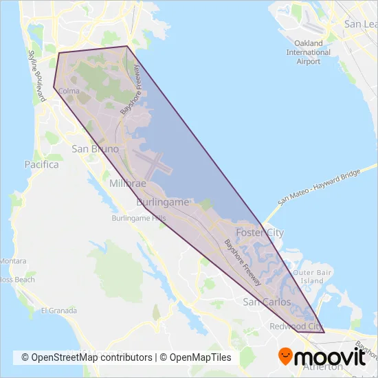 Commute.org Shuttles coverage area map
