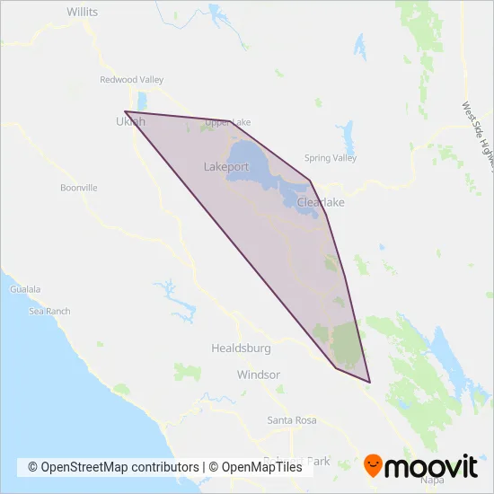 Lake Transit coverage area map