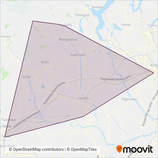 Area coperta dal servizio di A.t.a.p. S.p.a.