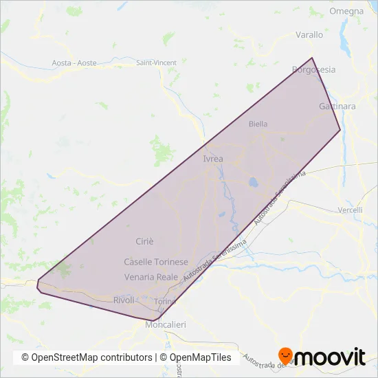Area coperta dal servizio di Ca.nova S.p.a.