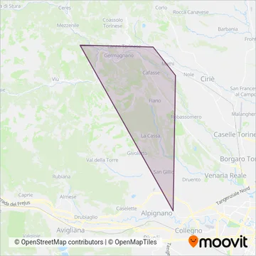 Vottero Autoservizi coverage area map