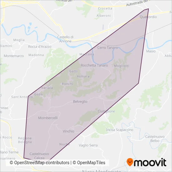 Squillari Bus Services coverage area map