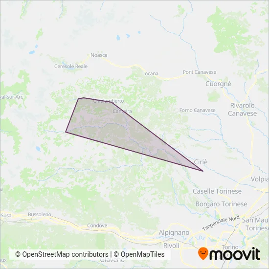 Area coperta dal servizio di Rossatto Claudio Servizi Autobus