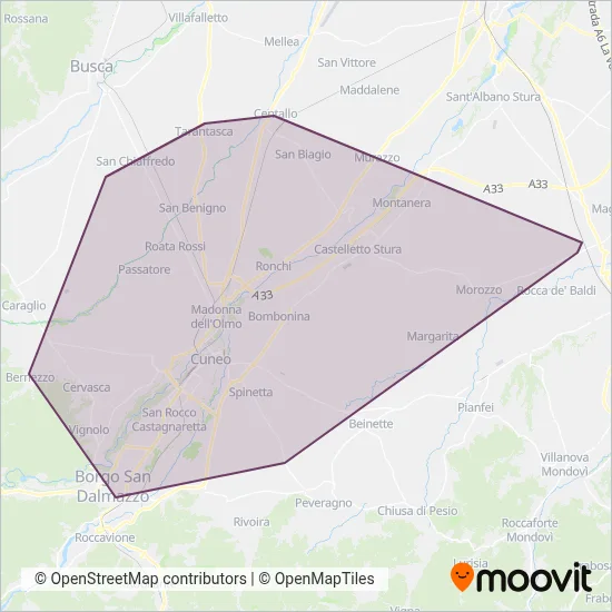 Area coperta dal servizio di Bus Company