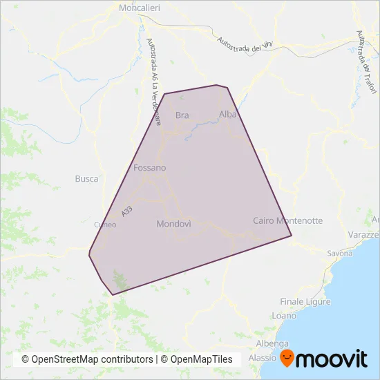 Area coperta dal servizio di Grandabus