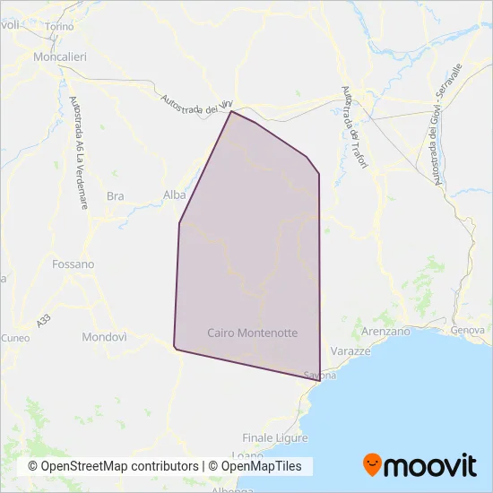 Area coperta dal servizio di Gelosobus
