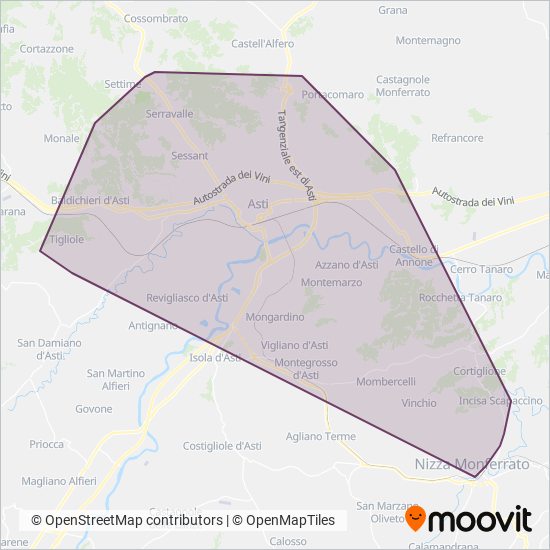 Asp Asti coverage area map