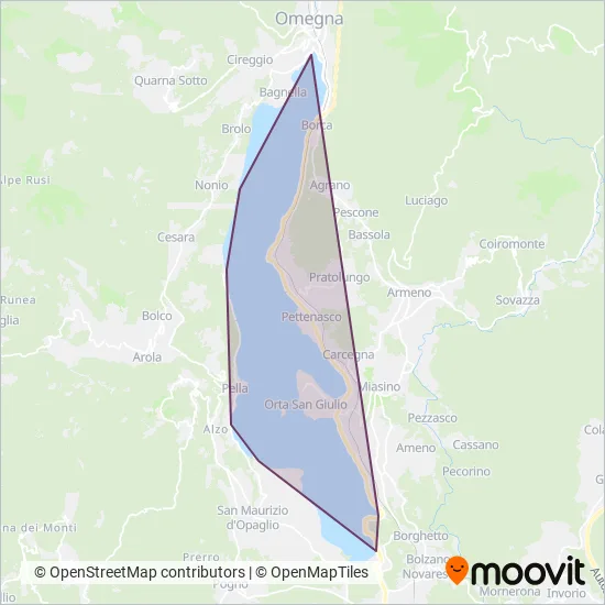 Navigazione Lago d'Orta S.r.l. coverage area map