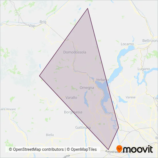 Area coperta dal servizio di Autoservizi Comazzi