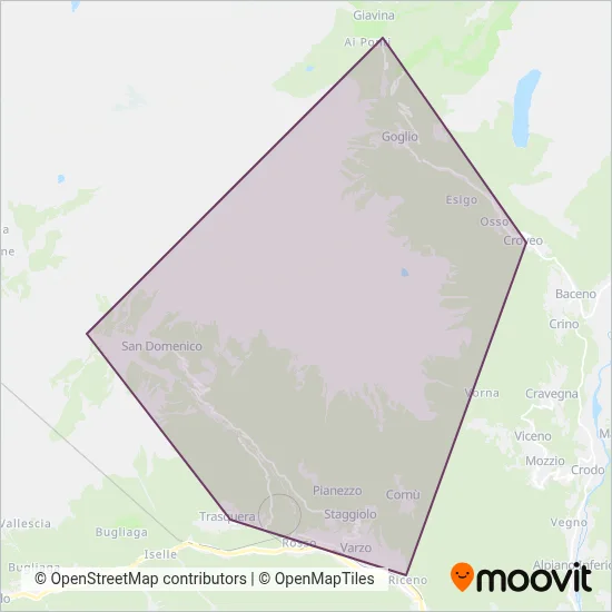 Area coperta dal servizio di Unione Montana Alta Ossola