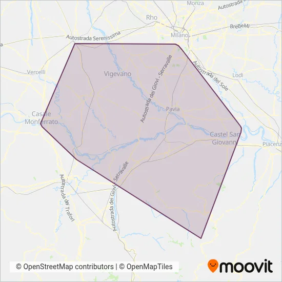 Autoguidovie S.p.A. coverage area map