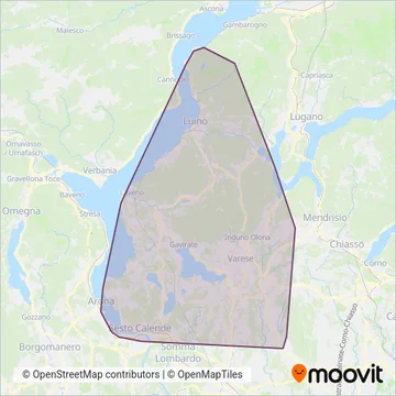 Area coperta dal servizio di Autolinee Varesine