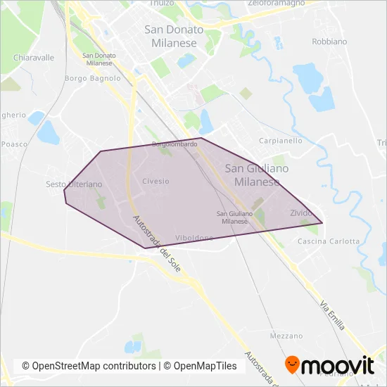 Area coperta dal servizio di Comune di San Giuliano Milanese