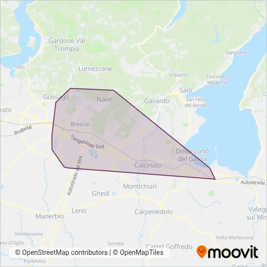 Area coperta dal servizio di Brescia Mobilità (Bus)