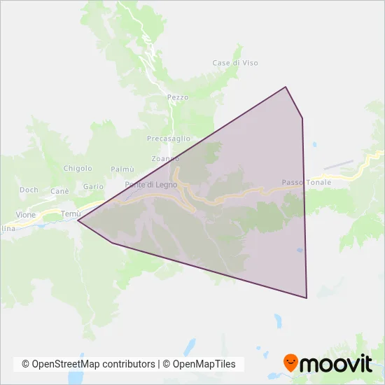 Area coperta dal servizio di Consorzio Pontedilegno-Tonale