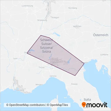SBB (Rail) coverage area map