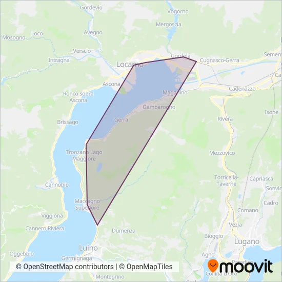 Area coperta dal servizio di SBB (Bus)