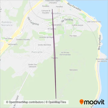 Area coperta dal servizio di Lugano-Monte San Salvatore