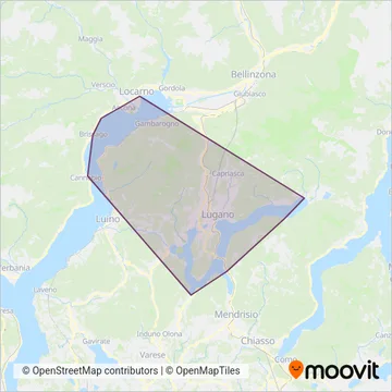 Società Navigazione del Lago di Lugano SA (Ferry) coverage area map
